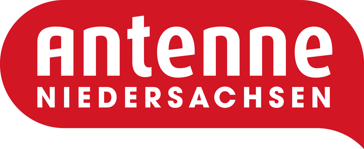 Logo von Antenne Niedersachsen auf rotem Hintergrund