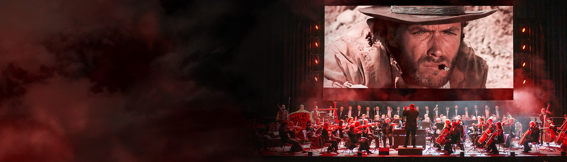 Teaserbild zu The Best of Ennio Morricone mit Orchester und Filmprojektion.