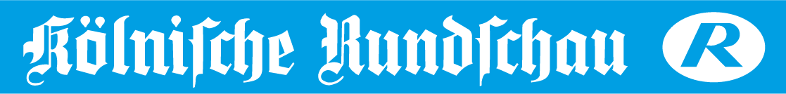 Logo der Kölnischen Rundschau auf blauem Hintergrund.