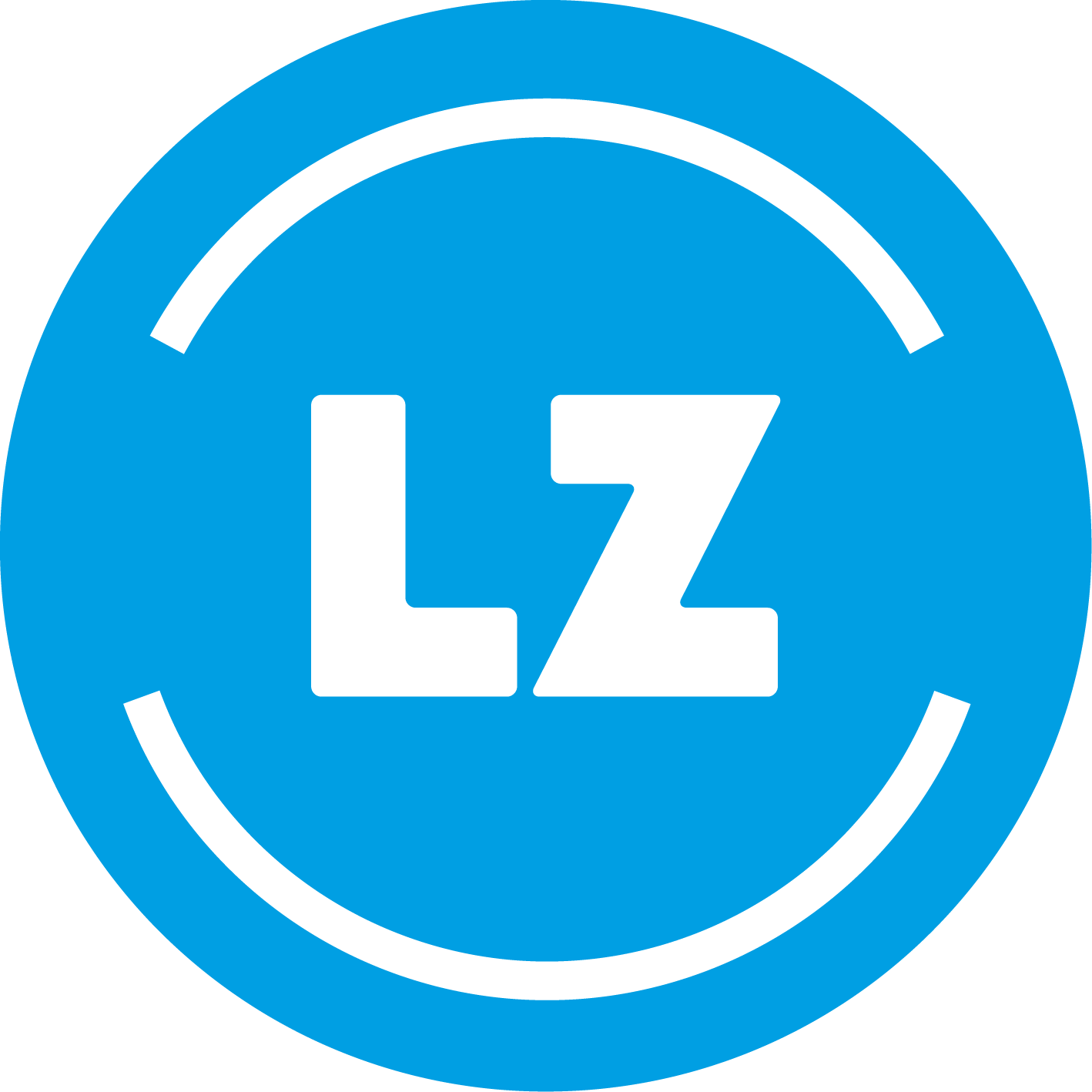 Logo von LZ Klammer auf blauem Hintergrund.