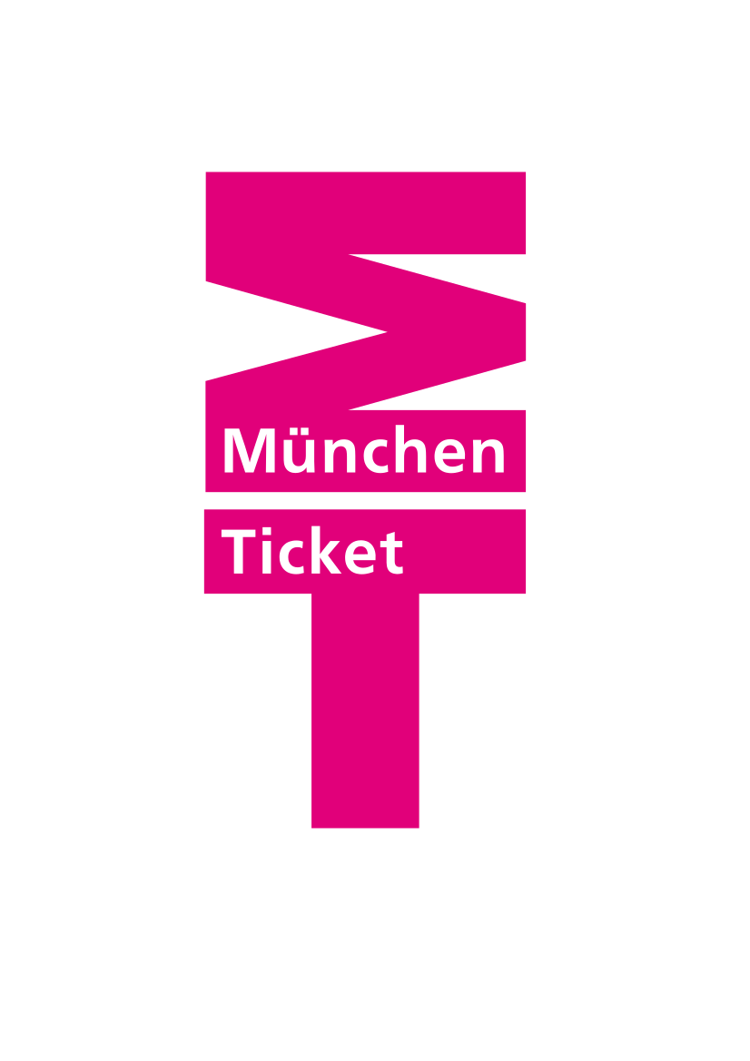 Logo von München Ticket in pink mit stilisierten Buchstaben MT.