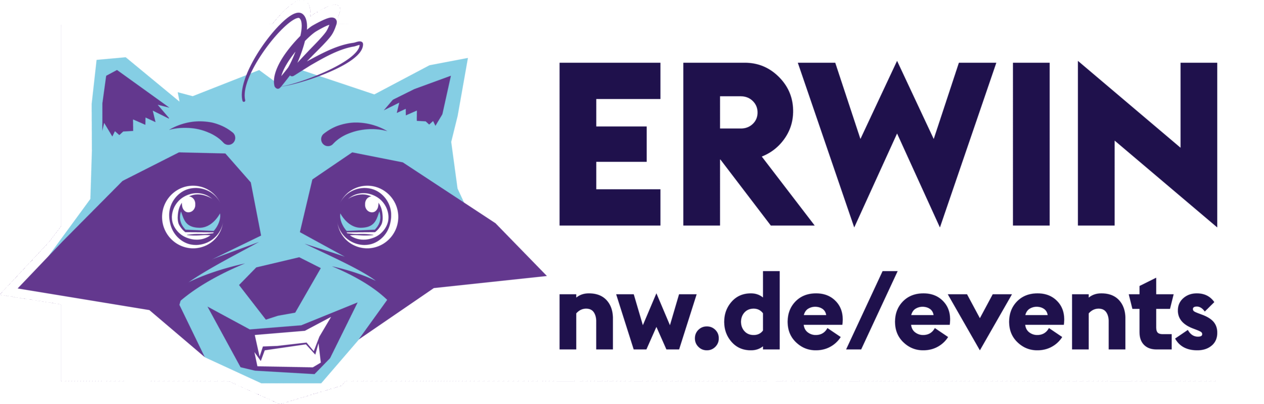 Logo von NW ERWIN mit einem Waschbärenkopf und der URL nw.de/events