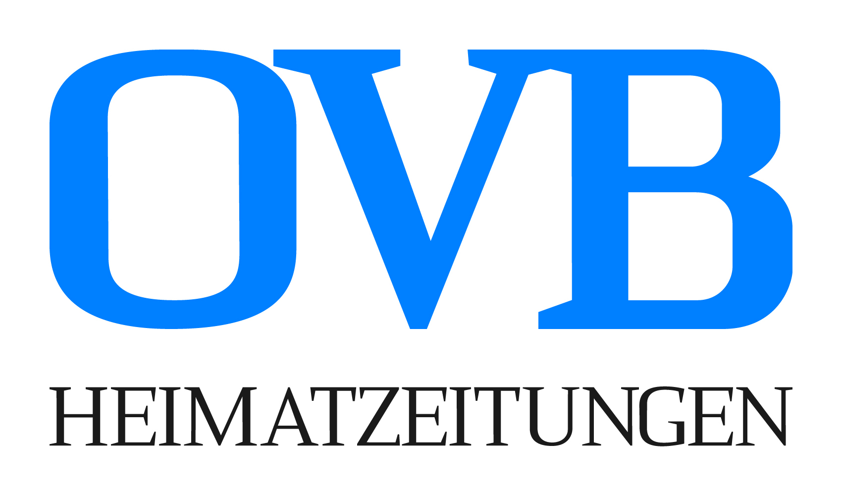 Logo von OVB Heimatzeitungen in blauer und schwarzer Schrift.