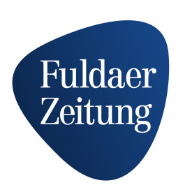 Logo der Fuldaer Zeitung auf blauem Hintergrund