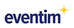 Logo von Eventim mit blauer Schrift und gelbem Stern.