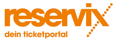 Logo von Reservix mit dem Slogan 'dein ticketportal