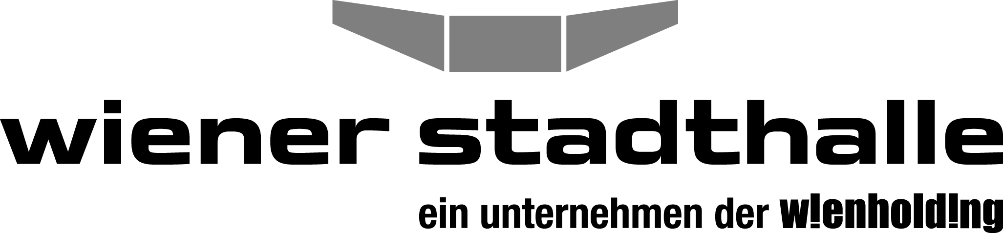 Logo der Wiener Stadthalle mit dem Slogan 'ein Unternehmen der wienholding